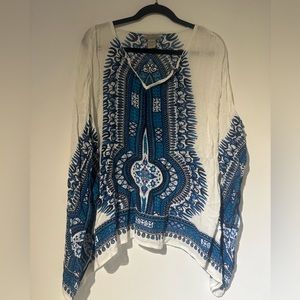 boho indigo gauze top